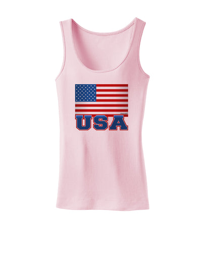 USA Flag Womens Petite Tank Top by TooLoud-TooLoud-SoftPink-X-Small-Davson Sales