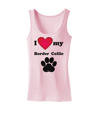 I Heart My Border Collie Womens Petite Tank Top by TooLoud-TooLoud-SoftPink-X-Small-Davson Sales