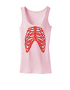 Human Red Skeleton Bones Ribcage Womens Tank Top-Womens Tank Tops-TooLoud-SoftPink-X-Small-Davson Sales