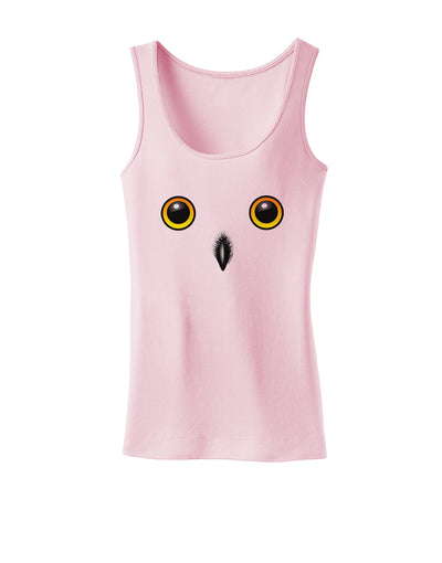 Cute Snowy Owl Face Womens Tank Top-Womens Tank Tops-TooLoud-SoftPink-X-Small-Davson Sales