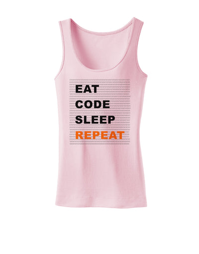 Eat Sleep Code Repeat Womens Petite Tank Top by TooLoud-TooLoud-SoftPink-X-Small-Davson Sales