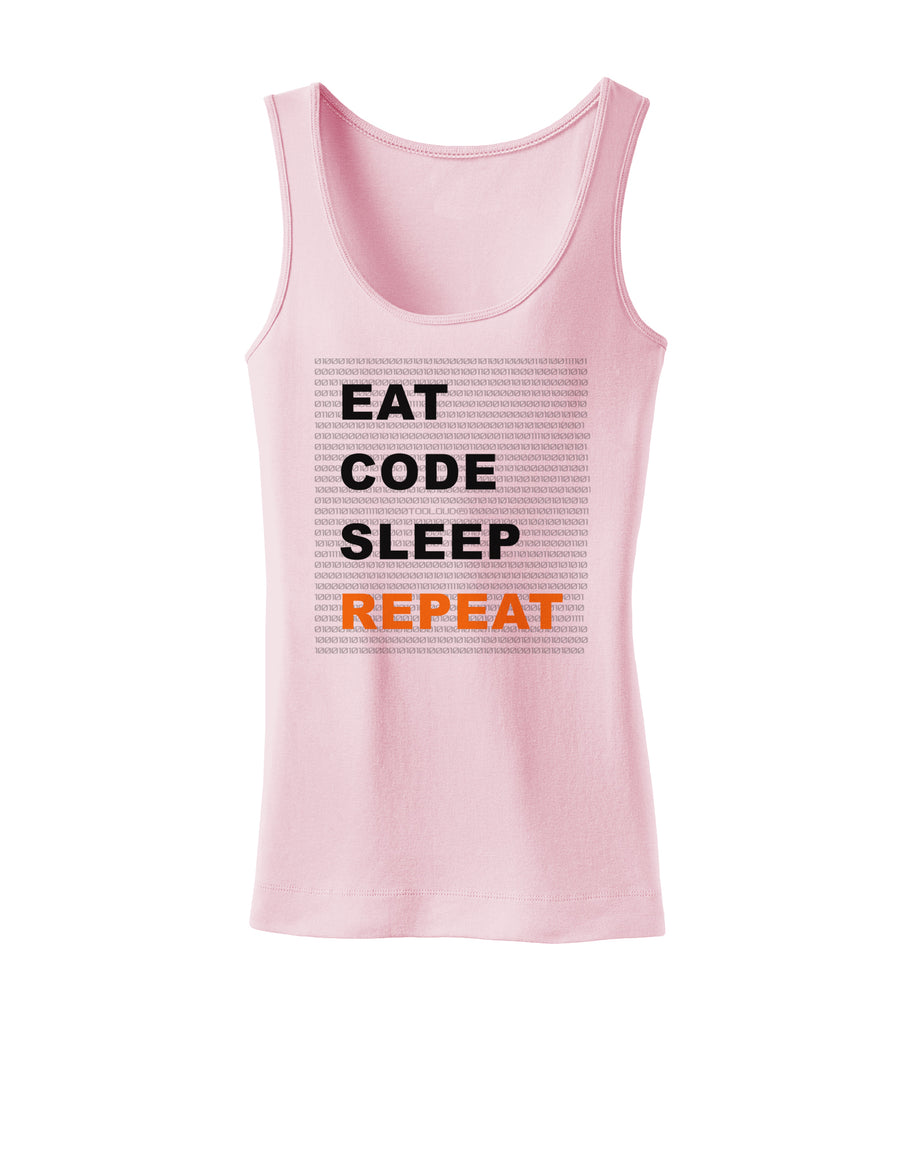 Eat Sleep Code Repeat Womens Petite Tank Top by TooLoud-TooLoud-White-X-Small-Davson Sales