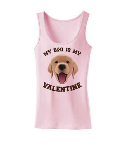 My Dog is my Valentine Gold Yellow Womens Petite Tank Top-TooLoud-SoftPink-X-Small-Davson Sales