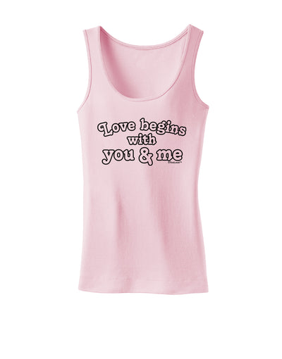 Love Begins With You and Me Womens Petite Tank Top by TooLoud-TooLoud-SoftPink-X-Small-Davson Sales