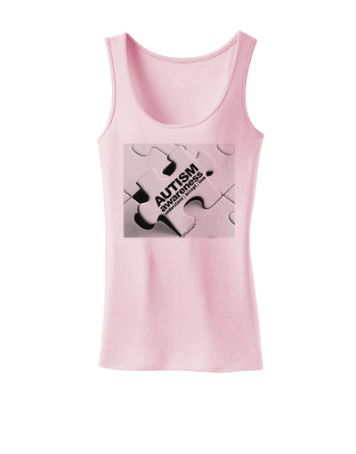 Autism Awareness - Puzzle Black & White Womens Tank Top-Womens Tank Tops-TooLoud-SoftPink-X-Small-Davson Sales