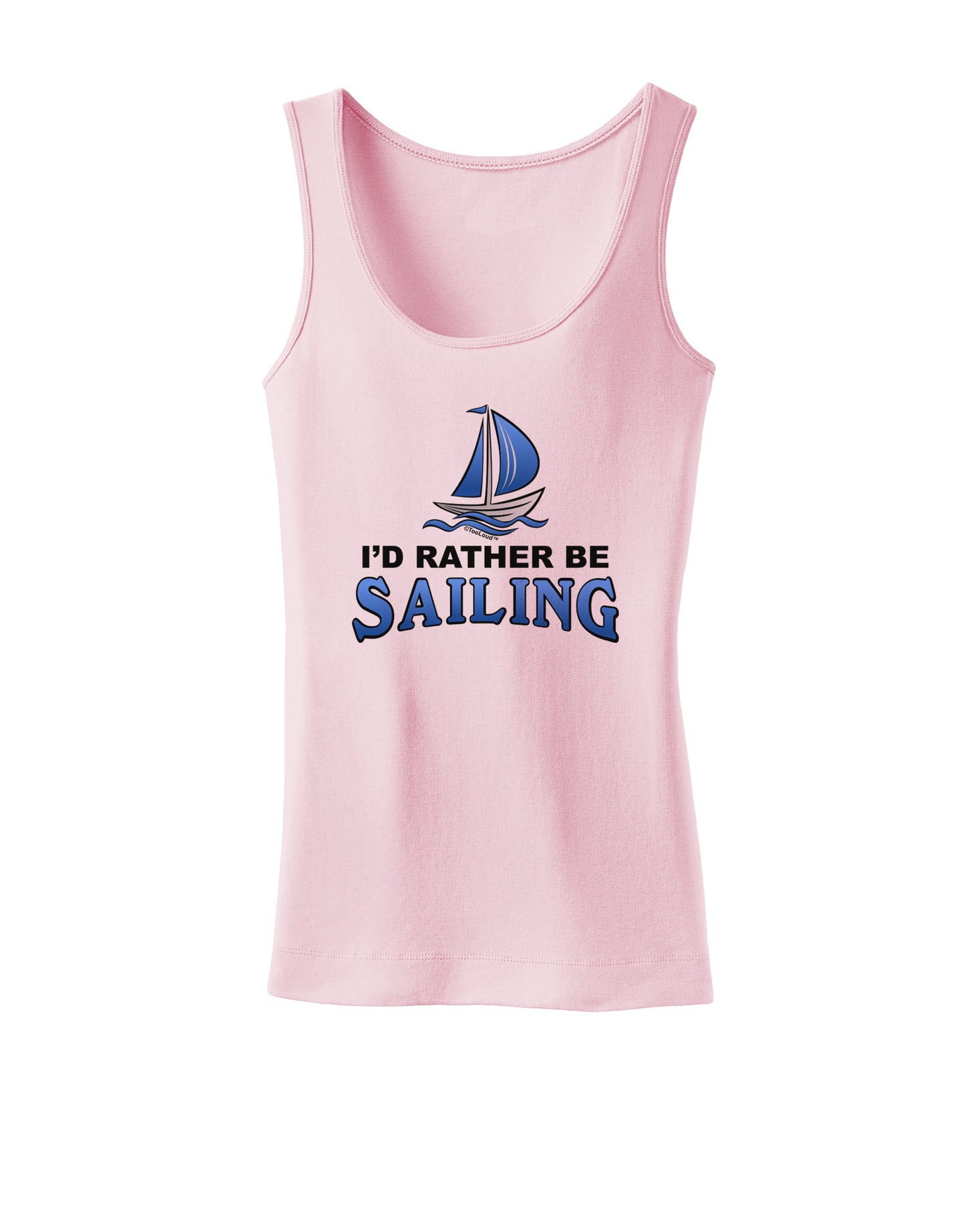 I'd Rather Be Sailing Womens Petite Tank Top-TooLoud-SoftPink-X-Small-Davson Sales