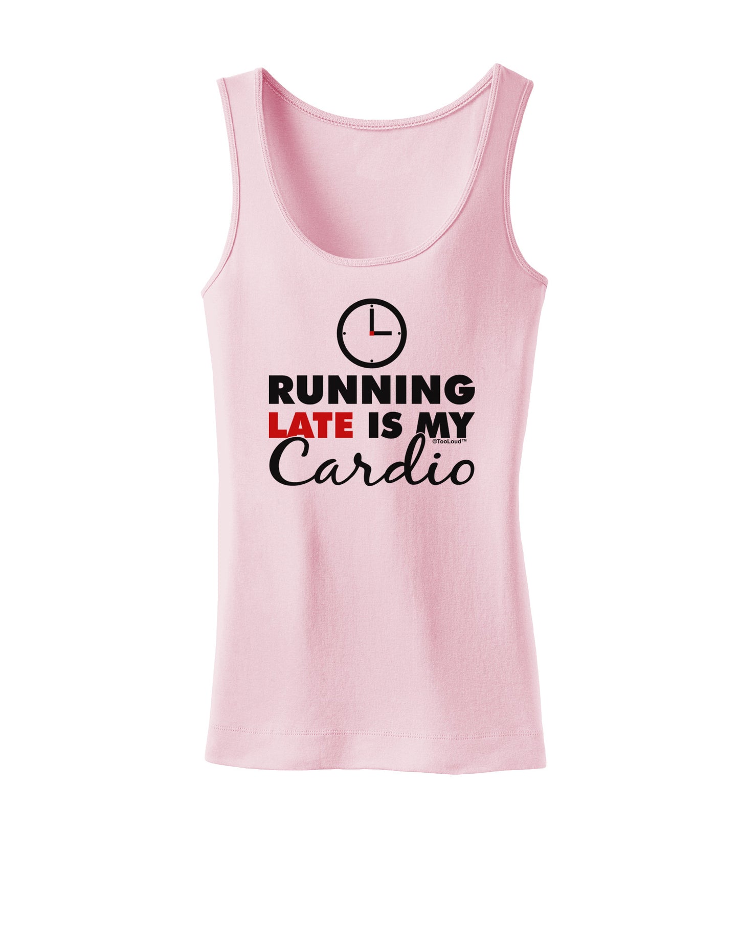 Running Late Is My Cardio Womens Petite Tank Top-TooLoud-SoftPink-X-Small-Davson Sales