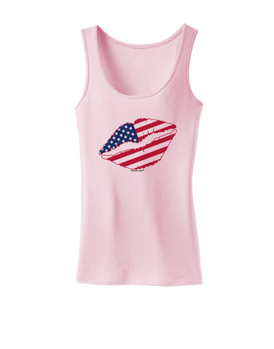 American Flag Lipstick Womens Tank Top-Womens Tank Tops-TooLoud-SoftPink-X-Small-Davson Sales