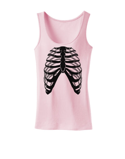 Human Skeleton Bones Ribcage Inverted Womens Tank Top-Womens Tank Tops-TooLoud-SoftPink-X-Small-Davson Sales