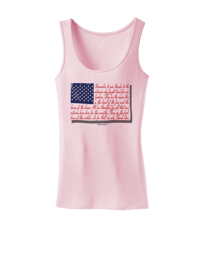 Veterans Scripted Flag Womens Tank Top-Womens Tank Tops-TooLoud-SoftPink-X-Small-Davson Sales