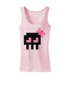 Retro 8-Bit Skull with Pink Bow Womens Tank Top-Womens Tank Tops-TooLoud-SoftPink-X-Small-Davson Sales