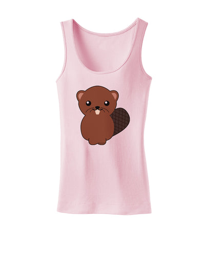 Cute Beaver Womens Petite Tank Top-TooLoud-SoftPink-X-Small-Davson Sales