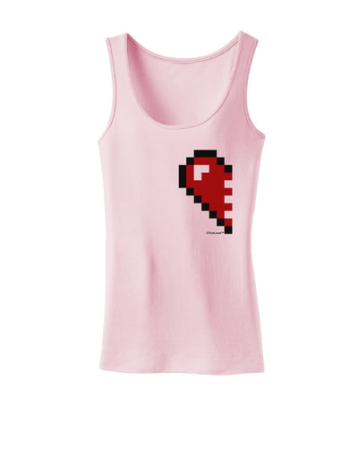 Couples Pixel Heart Design - Left Womens Tank Top by TooLoud-Womens Tank Tops-TooLoud-SoftPink-X-Small-Davson Sales