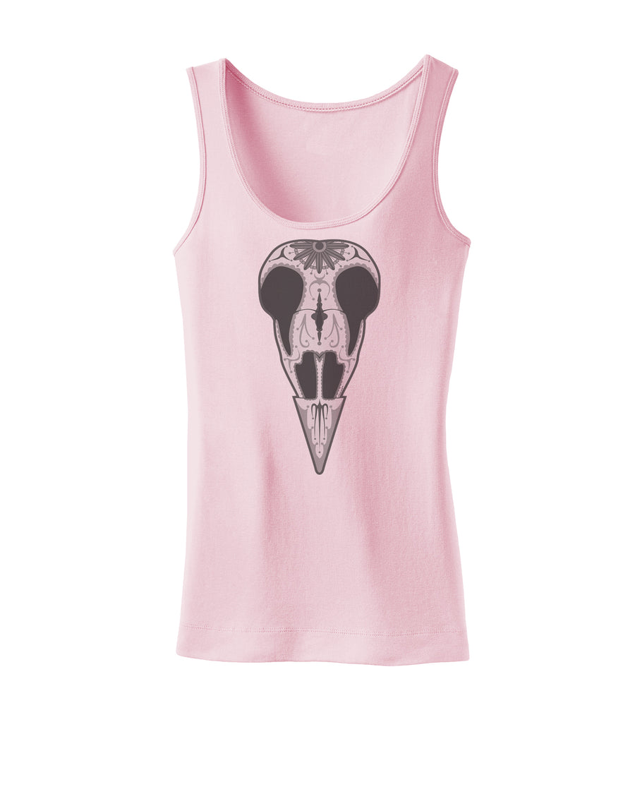 Black and White Mystic Bird Skull Day of the Dead Womens Tank Top-Womens Tank Tops-TooLoud-White-X-Small-Davson Sales