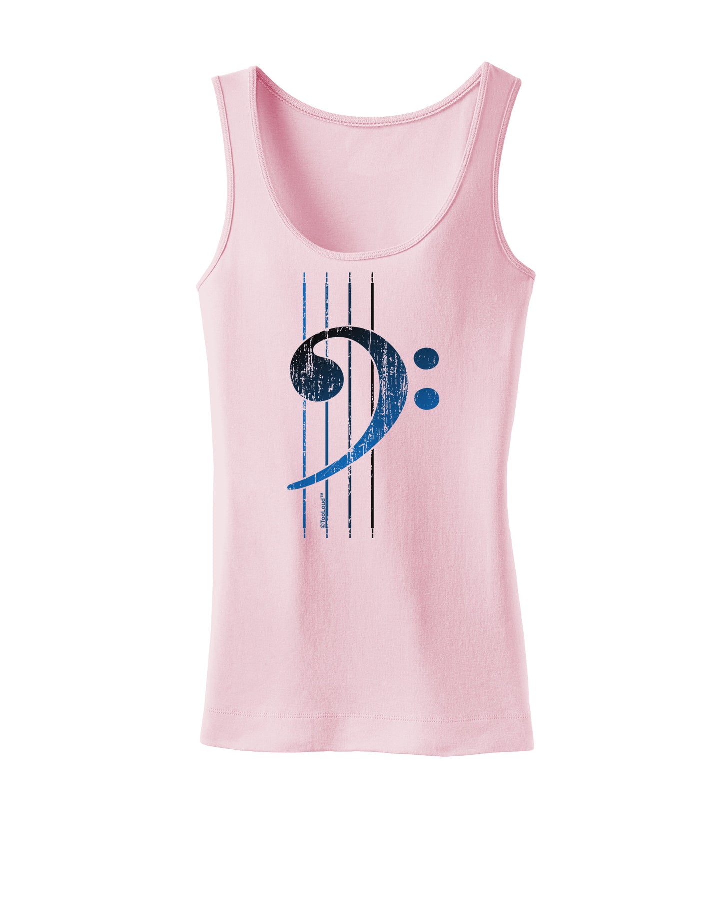 Distressed Bass Strings Womens Petite Tank Top-TooLoud-SoftPink-X-Small-Davson Sales