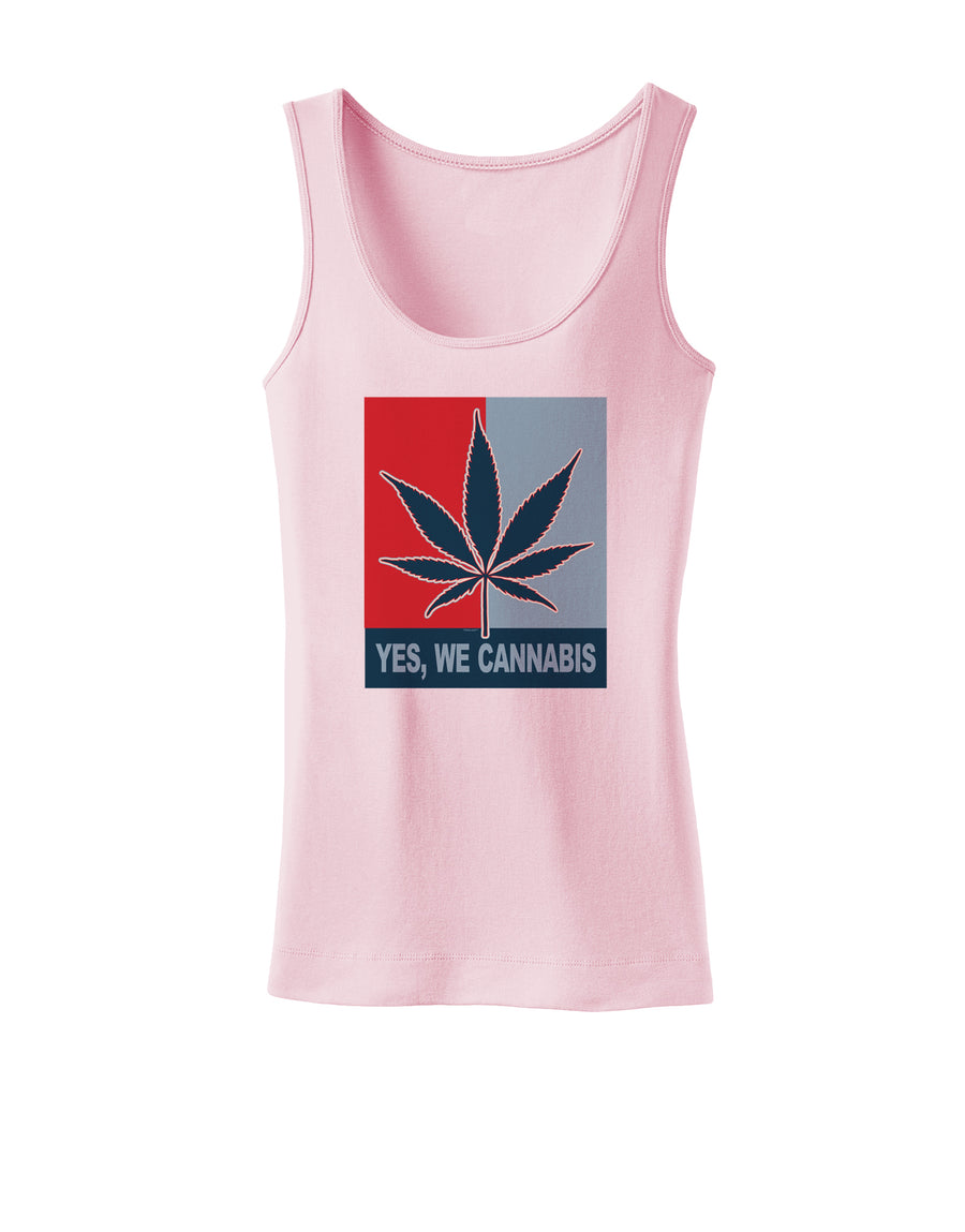 Yes We Cannabis - Marijuana Leaf Womens Tank Top-Womens Tank Tops-TooLoud-White-X-Small-Davson Sales