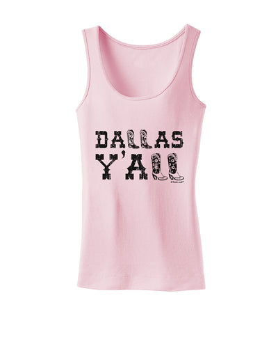 Dallas Y'all - Boots - Texas Pride Womens Tank Top-Womens Tank Tops-TooLoud-SoftPink-X-Small-Davson Sales