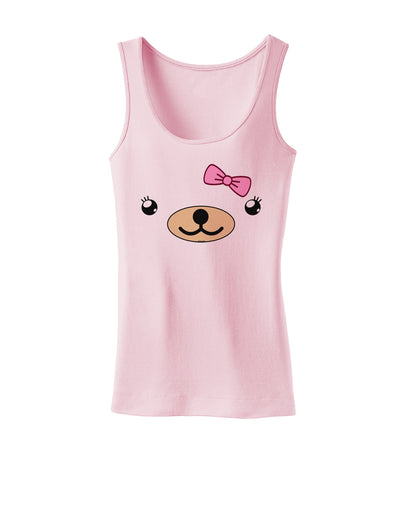 Kyu-T Face - Beartholomea Cute Girl Bear Womens Tank Top-Womens Tank Tops-TooLoud-SoftPink-X-Small-Davson Sales