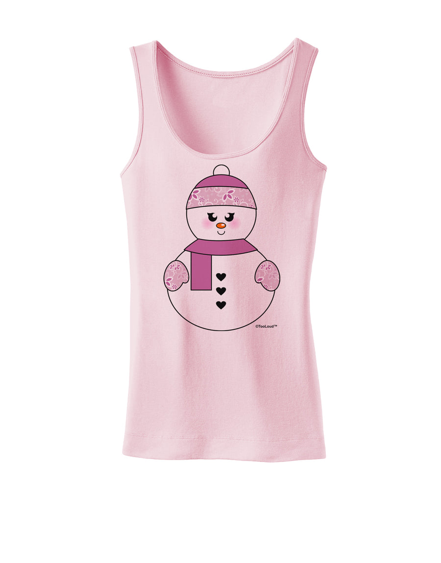 Cute Girl Snowman - Christmas Womens Tank Top by TooLoud-Womens Tank Tops-TooLoud-White-X-Small-Davson Sales