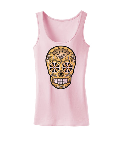 TooLoud Version 8 Gold Day of the Dead Calavera Womens Tank Top-Womens Tank Tops-TooLoud-SoftPink-X-Small-Davson Sales