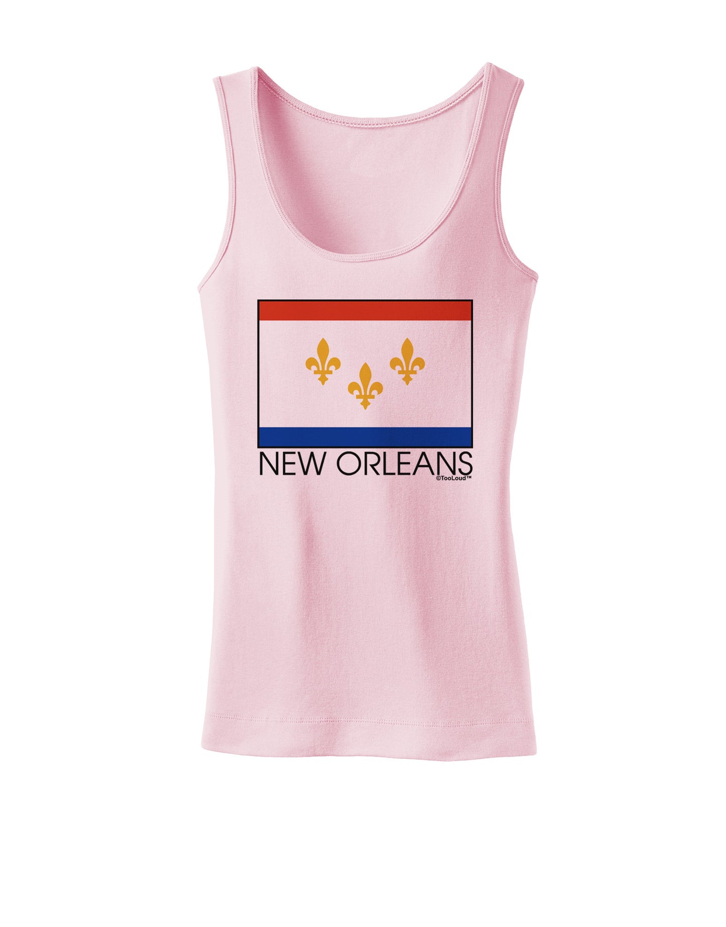 New Orleans Louisiana Flag Text Womens Petite Tank Top-TooLoud-SoftPink-X-Small-Davson Sales