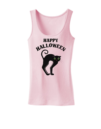 Happy Halloween Cute Black Cat Halloween Womens Tank Top-Womens Tank Tops-TooLoud-SoftPink-X-Small-Davson Sales