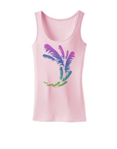 Tropical Feathers Womens Petite Tank Top-TooLoud-SoftPink-X-Small-Davson Sales