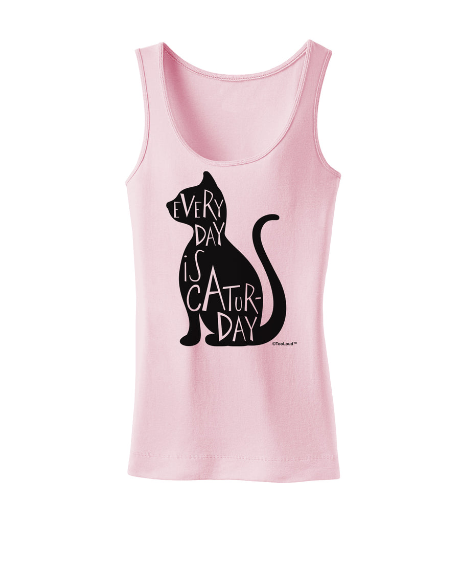 Every Day Is Caturday Cat Silhouette Womens Tank Top by TooLoud-Womens Tank Tops-TooLoud-White-X-Small-Davson Sales