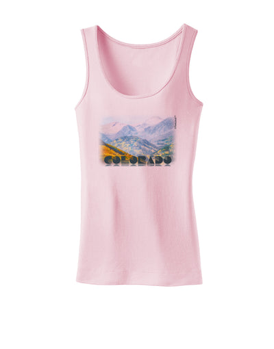 CO Fog Mountains Text Womens Tank Top-Womens Tank Tops-TooLoud-SoftPink-X-Small-Davson Sales