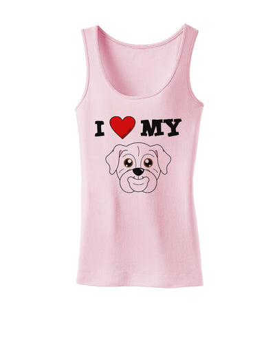 I Heart My - Cute Bulldog - White Womens Tank Top by TooLoud-Womens Tank Tops-TooLoud-SoftPink-X-Small-Davson Sales