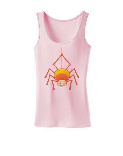 Cute Candy Corn Spider - Halloween Womens Tank Top-Womens Tank Tops-TooLoud-SoftPink-X-Small-Davson Sales