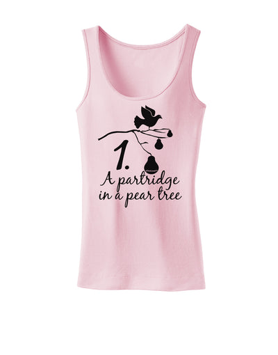 Partridge In A Pear Tree Text Womens Tank Top-Womens Tank Tops-TooLoud-SoftPink-X-Small-Davson Sales