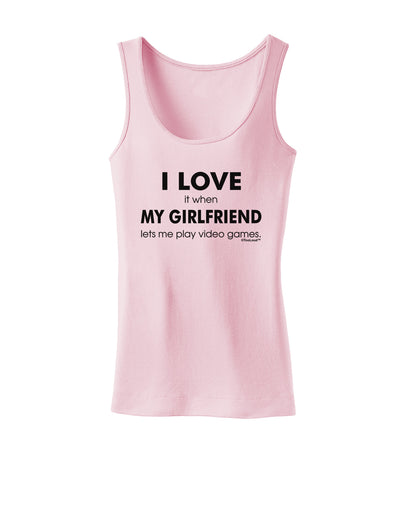 I Love My Girlfriend Videogames Womens Petite Tank Top-TooLoud-SoftPink-X-Small-Davson Sales