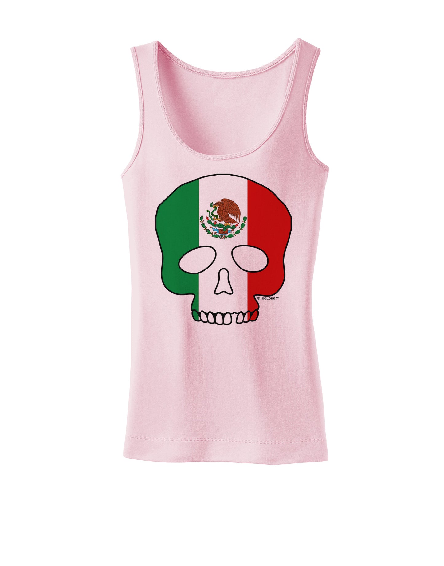 Skull Flag Mexico Womens Petite Tank Top-TooLoud-SoftPink-X-Small-Davson Sales