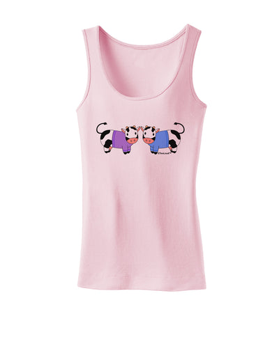 Cute Pair of Sweater Cows Womens Petite Tank Top-TooLoud-SoftPink-X-Small-Davson Sales