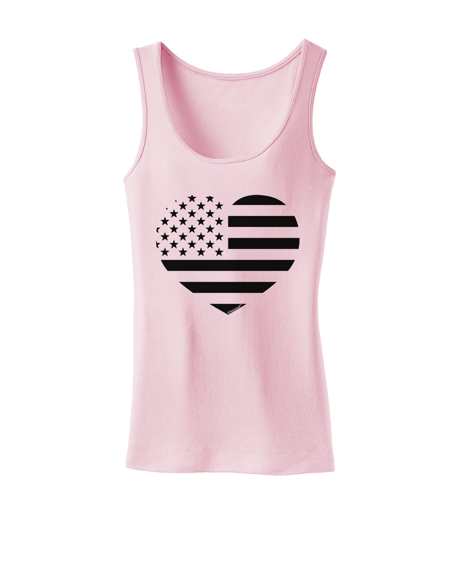 American Flag Heart Design - Stamp Style Womens Tank Top by TooLoud-Womens Tank Tops-TooLoud-White-X-Small-Davson Sales