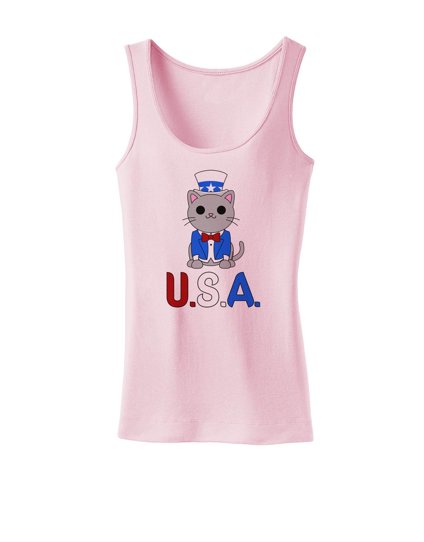 Patriotic Cat - USA Womens Tank Top by TooLoud-Womens Tank Tops-TooLoud-SoftPink-X-Small-Davson Sales