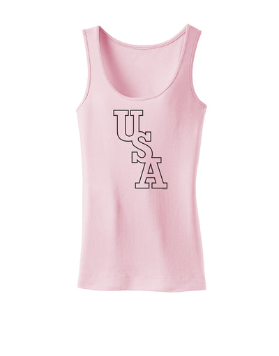 USA Text Womens Tank Top-Womens Tank Tops-TooLoud-SoftPink-X-Small-Davson Sales