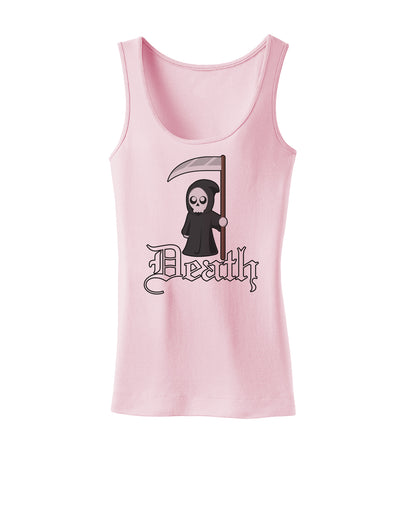 Cute Grim Reaper - Death Text Womens Tank Top-Womens Tank Tops-TooLoud-SoftPink-X-Small-Davson Sales