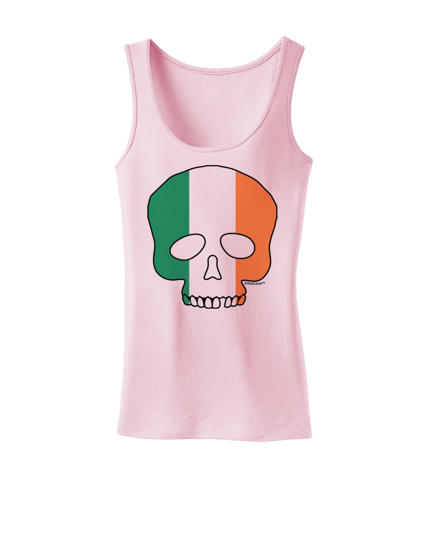 Skull Flag Ireland Womens Petite Tank Top-TooLoud-SoftPink-X-Small-Davson Sales