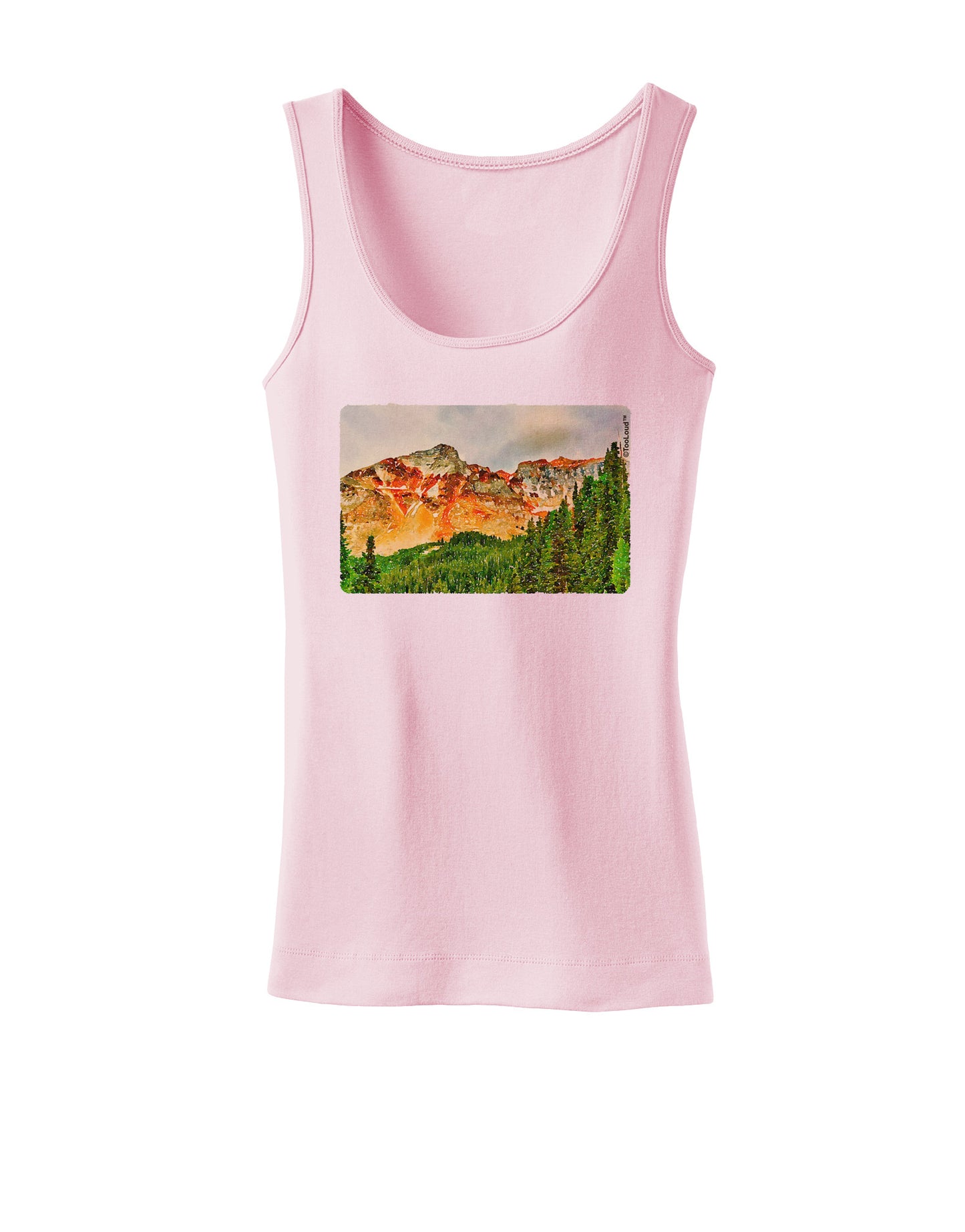 Colorado Forrest Watercolor Womens Tank Top-Womens Tank Tops-TooLoud-SoftPink-X-Small-Davson Sales