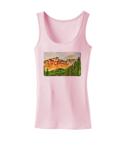 Colorado Forrest Watercolor Womens Tank Top-Womens Tank Tops-TooLoud-SoftPink-X-Small-Davson Sales