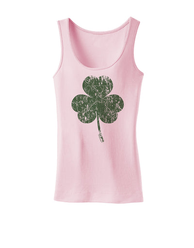 Distressed Traditional Irish Shamrock Womens Tank Top-Womens Tank Tops-TooLoud-SoftPink-X-Small-Davson Sales