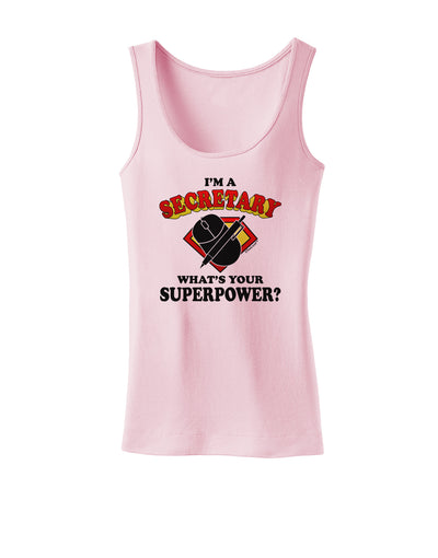 Secretary - Superpower Womens Petite Tank Top-TooLoud-SoftPink-X-Small-Davson Sales