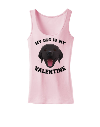 My Dog is my Valentine Black Womens Petite Tank Top-TooLoud-SoftPink-X-Small-Davson Sales