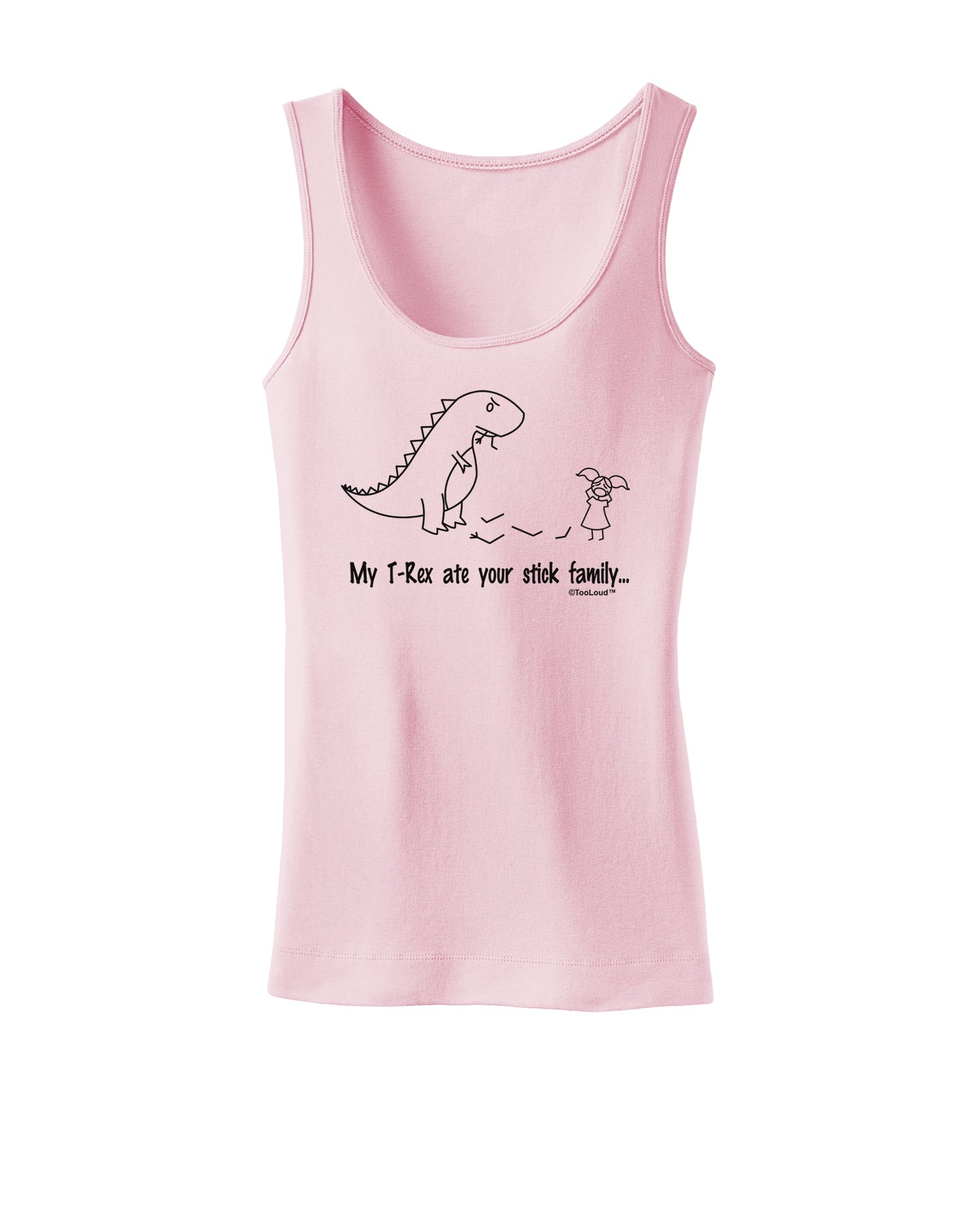 My T-Rex Ate Your Stick Family - Line Womens Tank Top by TooLoud-Womens Tank Tops-TooLoud-SoftPink-X-Small-Davson Sales