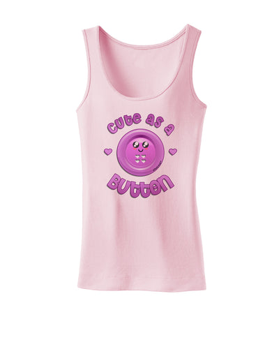 Cute As A Button Smiley Face Womens Petite Tank Top-TooLoud-SoftPink-X-Small-Davson Sales