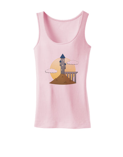 Moonlit Wizard Tower - Halloween Womens Tank Top-Womens Tank Tops-TooLoud-SoftPink-X-Small-Davson Sales