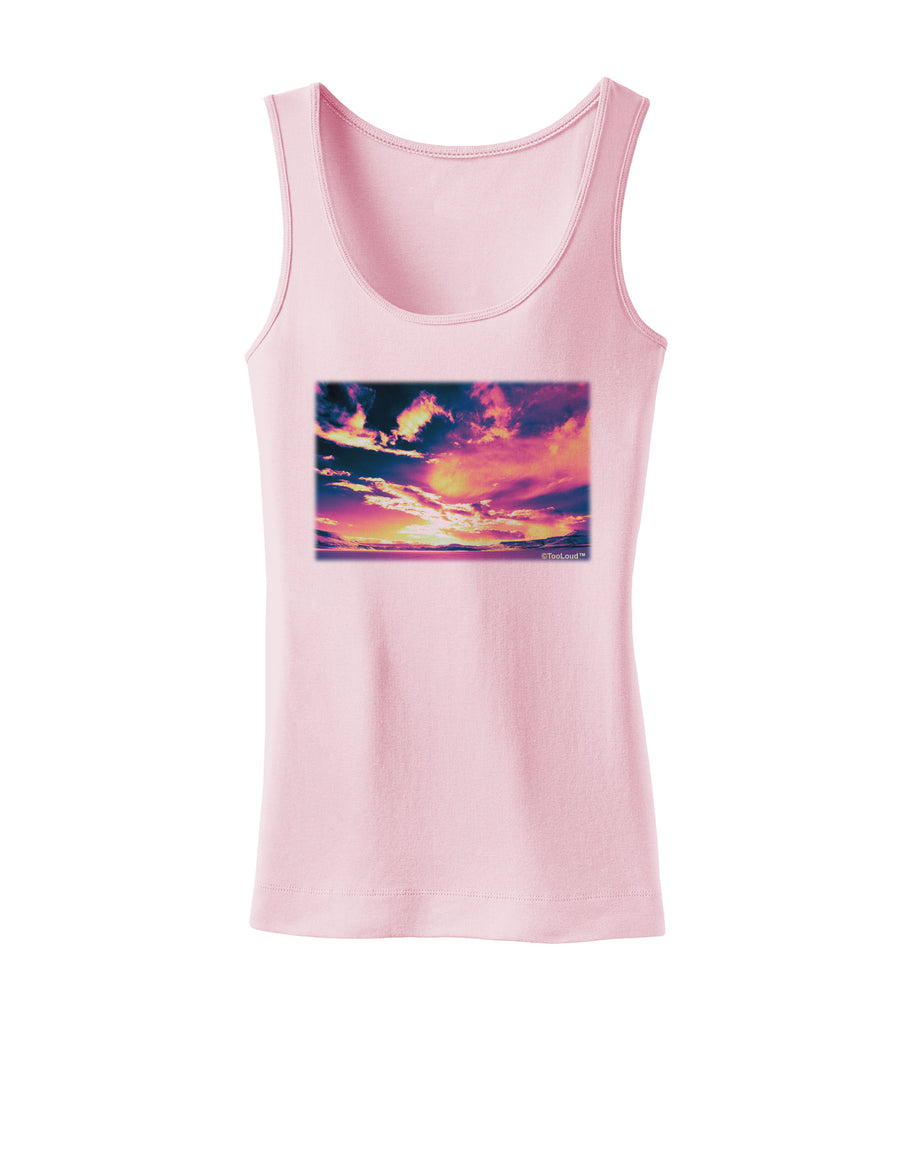 Blue Mesa Reservoir Surreal Womens Petite Tank Top-TooLoud-White-X-Small-Davson Sales