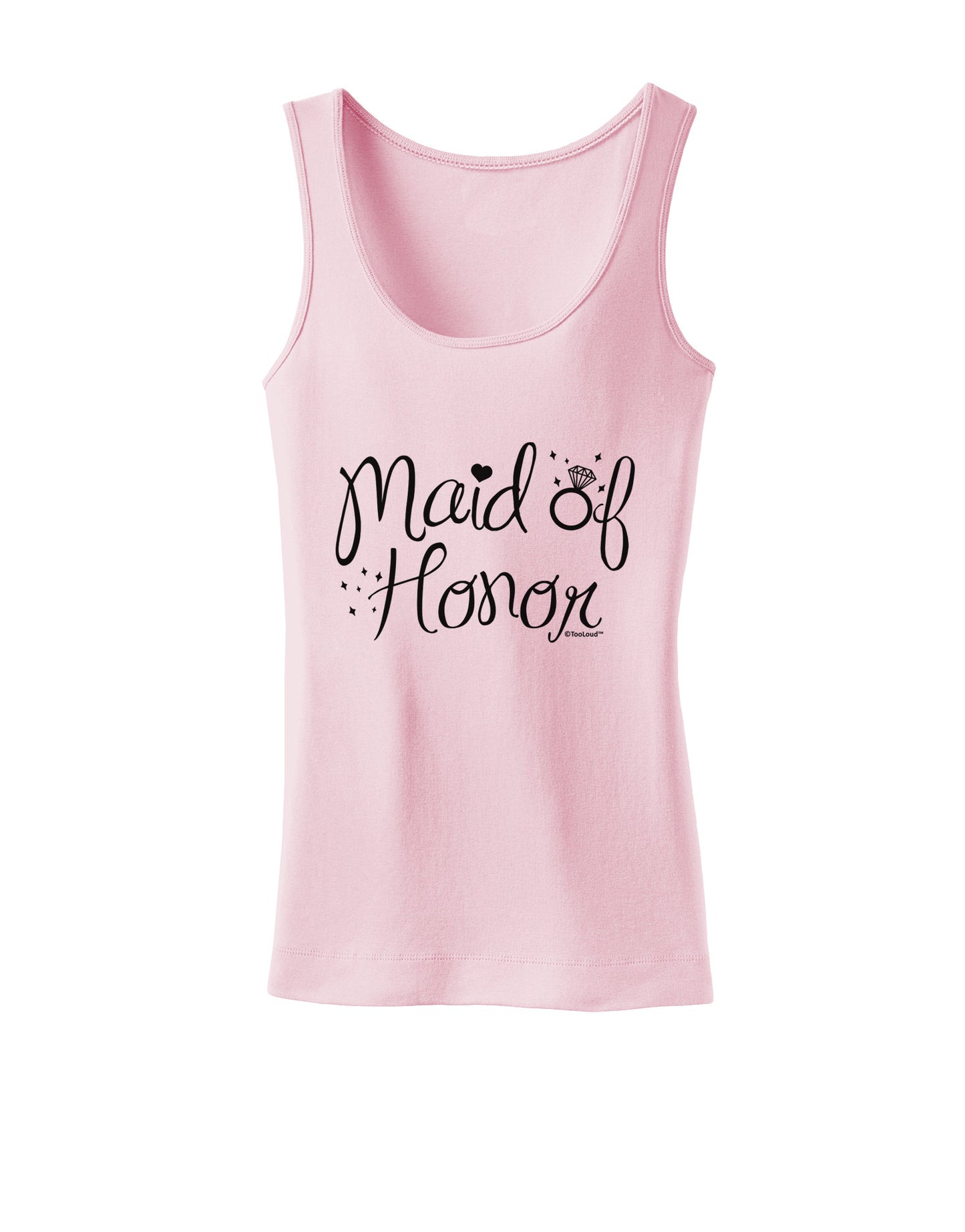 Maid of Honor - Diamond Ring Design Womens Tank Top-Womens Tank Tops-TooLoud-SoftPink-X-Small-Davson Sales